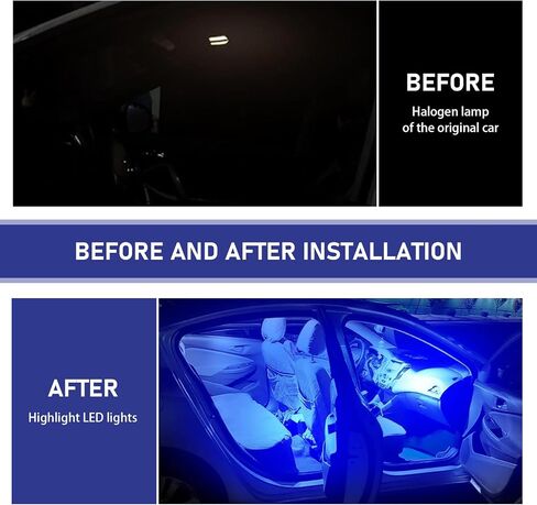 24 PCS LED LED ، قبة LED LED مجموعة مجموعة لمبة ، 12 فولت 5050SMD إضاءة الزاوية العريضة عالية ، تستخدم للسيارة الداخلية/الخريطة الداخلية قبة/صندوق/ترخيص ، إلخ (الأزرق) in Saudi Arabia