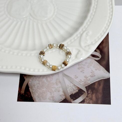 Layered Pearl Knuckle Ring Silver Open Finger Ring Jewelry for Women in Saudi Arabia
