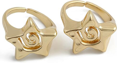 ZMANYIJEW 2PCS Cubic Star Ring for women Personalized Open End Ring for women in Saudi Arabia