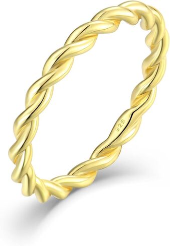 حلقات ملتوية 925 جنيه إسترليني الفضة القابلة للتكديس هدايا المجوهرات للنساء in Kuwait