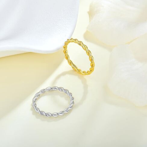 Twisted Rings 925 Sterling Silver Stackable Ring Jewelry Gifts for Women in Saudi Arabia