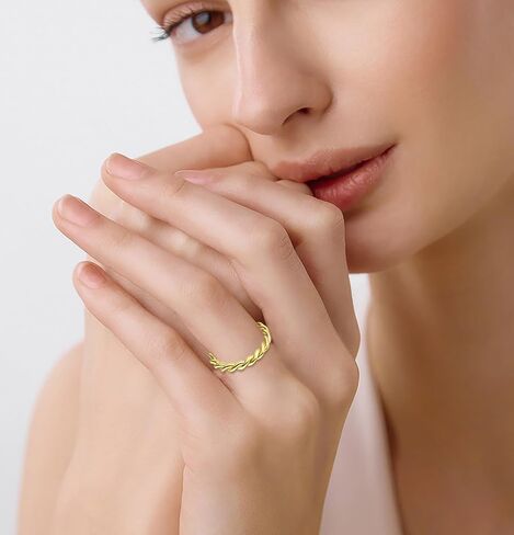 حلقات ملتوية 925 جنيه إسترليني الفضة القابلة للتكديس هدايا المجوهرات للنساء in Kuwait