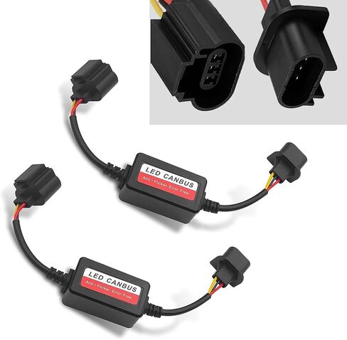 H13/9008 LED Failure Decoder, Plug and Play Wiring Free Anti-flicker Radio Stereo Filter, Modification Replacement Accessories, Universal Fit for Most Cars (Black) in Saudi Arabia
