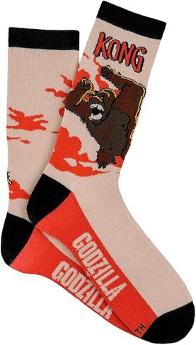 Everything Legwear Godzilla x Kong Crew Socks (1 Pair) - One Size Fits Most in Saudi Arabia