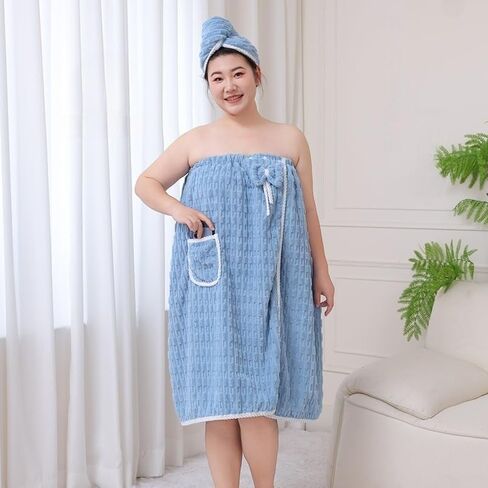 Greus Women's Plus Size Bath Presel Dress سريع الجاف الجاف الجاف من الخيزران in Kuwait