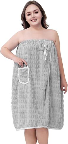 Greus Women's Plus Size Bath Presel Dress سريع الجاف الجاف الجاف من الخيزران in Kuwait