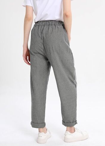 Laovanln Women's Linen Pants Summer Casual Loose Harem Pant Elastic Waist Wide Leg Baggy Trousers with Pockets in Saudi Arabia