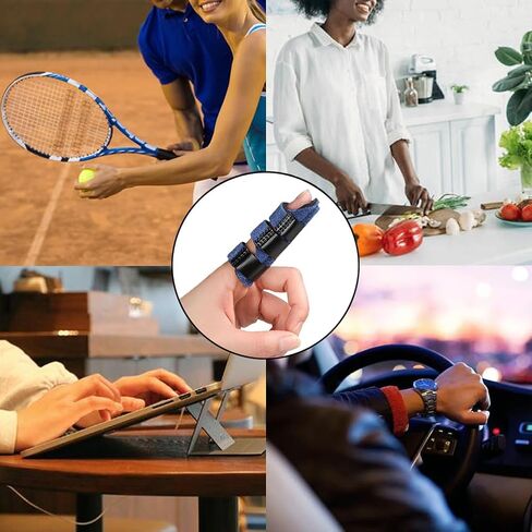 Upgraded Finger Splints (4Pcs), Trigger Finger Splint Finger Brace with 3 Fixing Strap for Mallet Finger, Broken Finger Protector, Knuckle Immobilization, Straightening Support, Arthritis Pain Relief in Kuwait