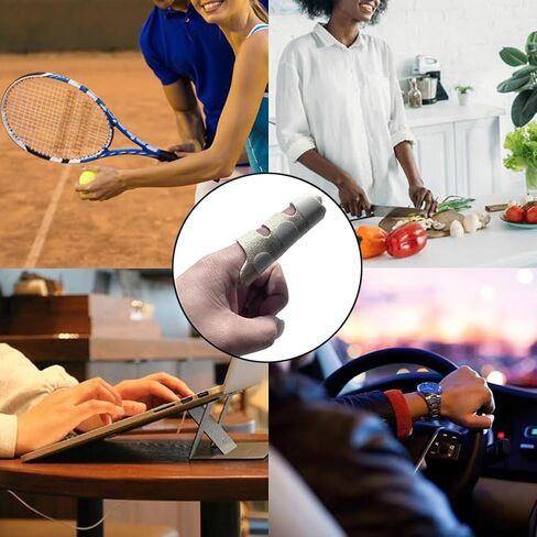Upgraded Finger Splints (4Pcs), Trigger Finger Splint Finger Brace with 3 Fixing Strap for Mallet Finger, Broken Finger Protector, Knuckle Immobilization, Straightening Support, Arthritis Pain Relief in Kuwait