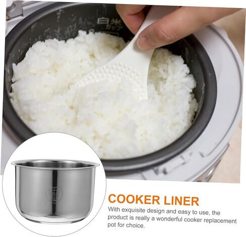 Zerodeko 2L Rice Cooker Inner Pot Replacement, Stainless Steel Rice Cooker Non Stick Inner Pot, Traditional Pressure Cooker Bowl Electric Cooker Accessories in Kuwait
