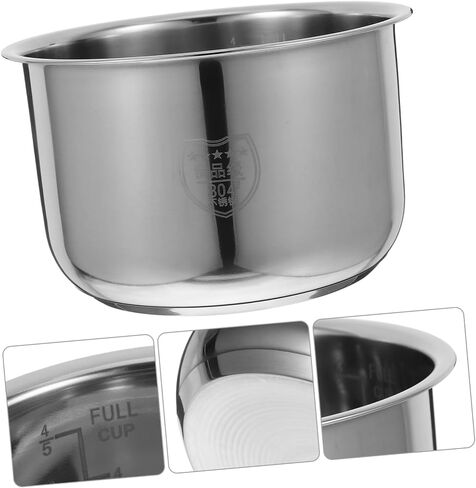 Zerodeko 2L Rice Cooker Inner Pot Replacement, Stainless Steel Rice Cooker Non Stick Inner Pot, Traditional Pressure Cooker Bowl Electric Cooker Accessories in Kuwait