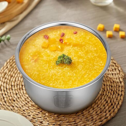 Zerodeko وعاء داخلي لطباخ الأرز سعة 3 لتر، وعاء داخلي لطهي الأرز من الفولاذ المقاوم للصدأ، وعاء داخلي غير لاصق، وعاء طهي الضغط التقليدي، ملحقات طباخ كهربائي in Kuwait