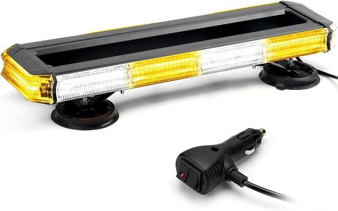 Xprite 18 inch 150 LED Rooftop Emergency Strobe Light Bar Heavy-Duty Flashing Warning Lights w/Adjustable Mounting Brackets, for Construction Vehicles Towing Work Trucks Plows Pickup - Amber in Saudi Arabia