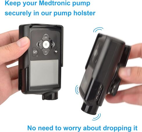 360 درجة حامل مضخة الأنسولين الدوارة الملائمة لـ Medtronic Mailured 780G ، 670G ، 770G ، 630G ، 640G مضخات ، مقطع مضخة الأنسولين لملحقات Medtronic 780G ، مناسبة لإدارة مرض السكري (أسود) in Kuwait