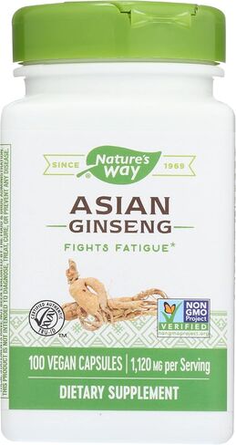 Nature's Way Premium Herbal Asian Ginseng, Cruelty Free, Environmentally Friendly, 100 Vegan Capsules (Pack of 1) in Saudi Arabia