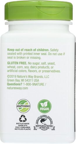 Nature's Way Premium Herbal Asian Ginseng, Cruelty Free, Environmentally Friendly, 100 Vegan Capsules (Pack of 1) in Saudi Arabia