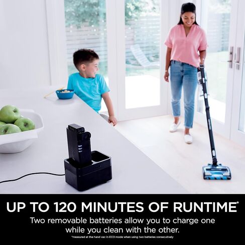 Shark IZ363HT Anti-Allergen Pet Power Cordless Stick Vacuum Self-Cleaning Brusholl, PowerFins, Crevice Tool, Dusting Brush, Pet Multi-Tool & Anti-Allergen Dusting Brush, 50min Runtime, Blue in Saudi Arabia