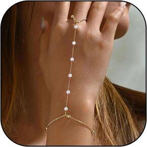 Hand Chain Bracelet Dainty 14K Gold Bracelets for Women Finger Ring Bracelet Hand Chain Trendy Dainty Hand Jewelry Gifts