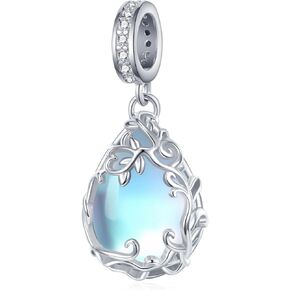 Moonstone Charm 925 Sterling Silver Filigree Charm for Women Moonstone Jewelry Gifts for Women