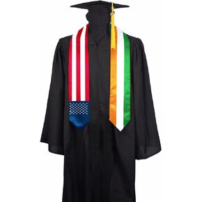 Cote D'Ivoire & USA Flag Graduation Stole Sash Darf Double -Side International Turnerguity Decoration Gift