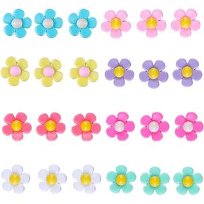 24pcs إكسسوارات سحر الزهور لحقيبة Bogg ، 8 ألوان و 3 من كل لون ، 1 بوصة/2.5 سم إدراج ديكور للوقوف الجنوبية ببساطة ، حقيبة يد حديثة بسيطة وحقيبة شاطئية مطاطية