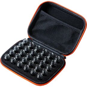1-3ml Peptide Vials Storage Case,30 Slots,Black and Orange Zipper,Case Only,No Vials,1 Pack