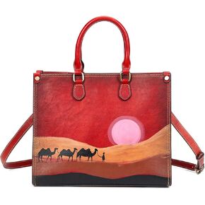 Genuine Leather Top Handle Satchel Handbag Crossbody Bag for Women