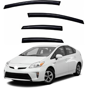 Window Visors Rain Guards fits 2010-2015 Prius (EXCLUDES Prius V & Prius C), Window Wind Deflectors Vent Shades, 4 Pieces