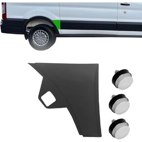 Rear Right Side Fender Trim Molding Next to Rear Wheel Panel with Clips Gray Fits For Ford Transit-150 Transit-250 Transit-350 Transit-350HD Cargo Van 2015 2016 2017 2018 2019 130 inch wheel base