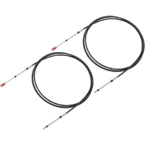 2pcs 16ft 197 Inch Marine Type 3300/33C Throttle Shift Remote Control Box Cable W/Clevis for Yamaha Outboard Engine Boat Motor Steering System Black Replace Parts