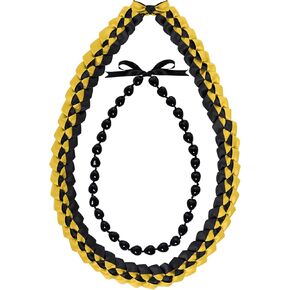 Yolyoo 2025 Kukui Nut Lei Necklace Ribbon Lei Braided Necklace Hawaiian Graduation Leis Braided Honor Graduation Ribbon Gift