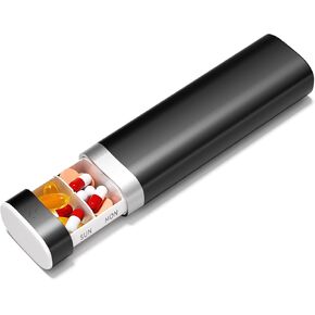 Daviky 7 Day Pill Organizer, Travel Pill Box with One-Handed Opening Design, Large-Capacity Vitamin Case, Portable Drawer Medication Organizer for Once-a-Day Vitamins, Pills, and Supplements (Pink) in Kuwait