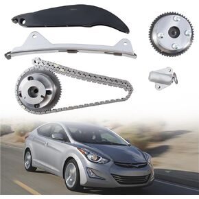 مجموعة سلسلة توقيت المحرك W/VVT عمود الحدبات سترونج توافق مع 14-20 Hyundai Tucson Elantra Kia Soul Forte Cerato Forte5 2.0 استبدال 243212E010 24320-2E000 243212-E010
