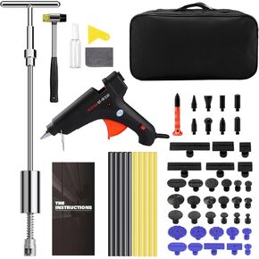 Dent Puller Kit for Car with Stainless Steel Slide Hammer Paintless Dent Repair Tools for Auto Body Repair DIY Dent Removal Kit for Hail Damage and Dents