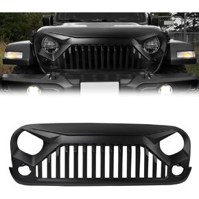 الشبكة الأمامية ABS مع قطاع مناسبة لـ Wrangler JK/JKU 2007-2018 ، Black (غضب)