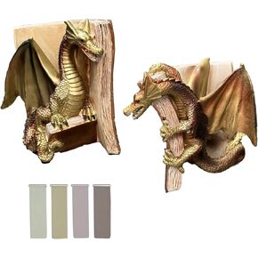 Retro Dragon Bookends Bookshelf Decorative Objects Cute Dragon Decor for Shelves Room Home Office Desk Bookshelf Decor Retro Dragon