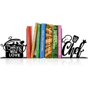 كتب كتب الطبخ المعدنية ، كتب فريدة من نوعها ، منظم كتب الطبخ لديكور المطبخ ، هدية لعشاق الطبخ زوجة الأم الجديدة المنزلية المنزلية