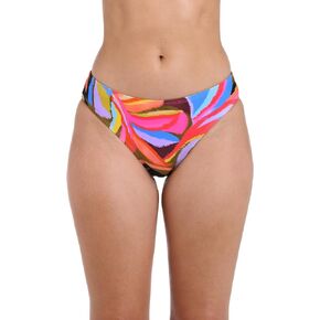 La Blanca Women's Scoop Front Hipster Swimsuit Bottom, Multi//Tropical Waves, 6