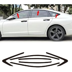 Window Trim Chrome Delete Blackout Overlay Kit Pre-Cut Vinyl Compatible for Honda Accord 11th Gen 2023-2024, dewo5447