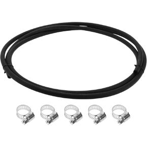 1/4" Fuel Line Kit 10ft Vacuum Hose Automotive Fuel Hose with 5 Clamps 1 Set
