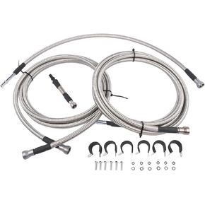 GELUOXI Stainless Steel Braided Fuel Lines Kit Replacement for Chevy Silverado GMC Sierra 2500HD 3500 3500HD 6.6L 2001-2010 819-874