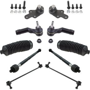 TRQ Front Steering and Suspension Ball Cointer Cointer Rack & Pelly Bellow Sway Bar Bar Rink Rin Rod متوافق مع 2012-2018 Ford Focus 2015-2018 Transit Connect