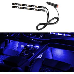 Car LED Strip Light, 24 LEDs RGB Neon Interior Atmosphere Lights, 12V Under Dash Ambient Night Light, Cigarette Lighter Auto Interior Decorative Lamp, Universal Car Accessories for Women Men (Red)