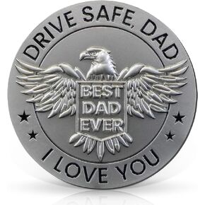 FLAGWIX Gifts for Dad from Daughter Son - Metal Car Visor Clip 3 in - Fathers Day Christmas Birthday Gifts for Dad Who Wants Nothing, Mens Birthday Gift Ideas, Car Accessories Visor Clip