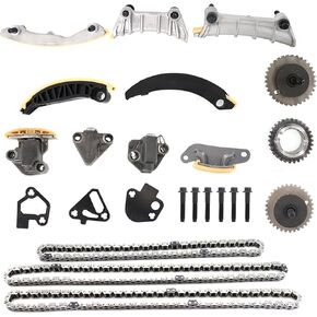 Timing Chain Kit with Sprocket, Tenioner & Guide Fits for Buick Allure Enclave/Cadillac ATS CTS SRX STS XTS/Chevrolet/GMC CID/Saab CID 9-0753S