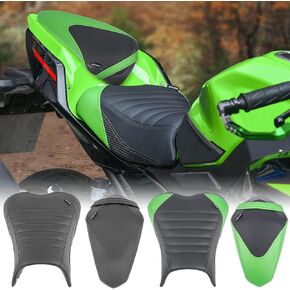 Motorcycle Passenger Cushion Seat Cover for Kawasaki Ninja400 Ninja 400 Z400 Z 400 2018 2019 2020 2021 2022 2023 2024 Rear Pillion Solo Seat Pad Set (Tail-Black)