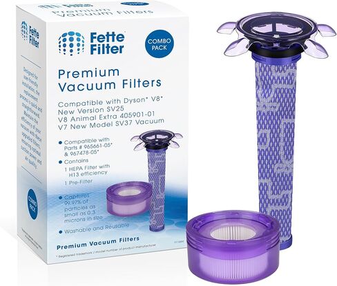 فلتر Fette - فلتر ما بعد المحرك متوافق مع مكانس Dyson V8 اللاسلكية. قارن بالجزء رقم 967478-01. (حزمة من 2) in Kuwait