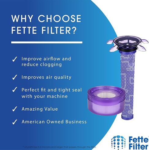 فلتر Fette - فلتر ما بعد المحرك متوافق مع مكانس Dyson V8 اللاسلكية. قارن بالجزء رقم 967478-01. (حزمة من 2) in Kuwait