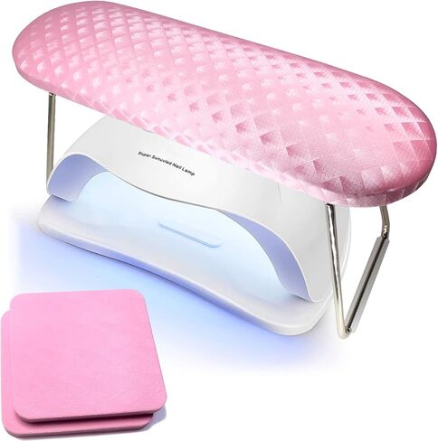 Nail Pillow Hand Rest, Soft Microfiber Leather Manicure Hand Pillow Wolinspring Professional Nail Rest Cushion Nail Art Stand Table Desk Station for Nail Technician Use(Gray Silver) in Saudi Arabia