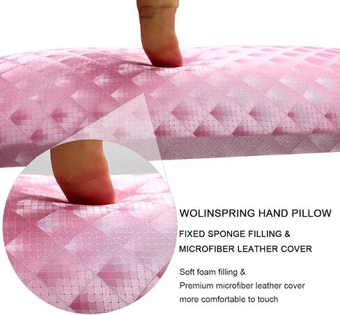 Nail Pillow Hand Rest, Soft Microfiber Leather Manicure Hand Pillow Wolinspring Professional Nail Rest Cushion Nail Art Stand Table Desk Station for Nail Technician Use(Gray Silver) in Saudi Arabia